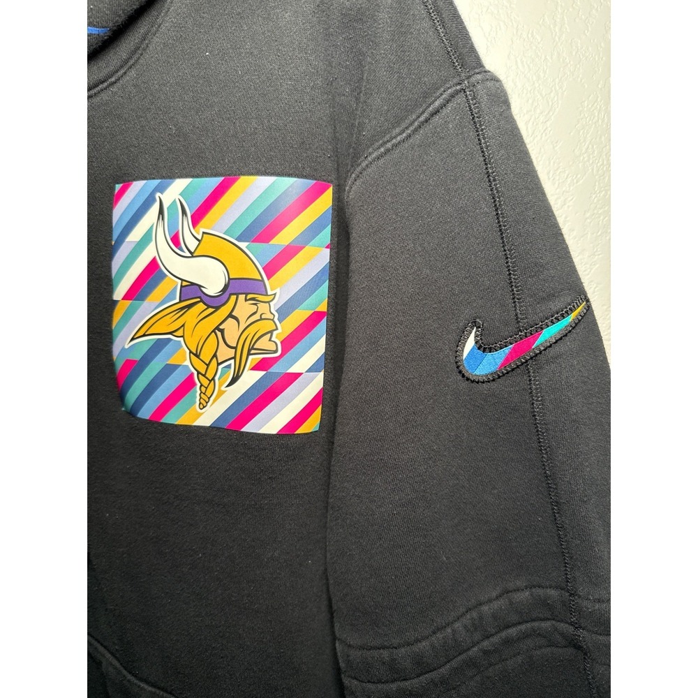 Nike NFL Minnesota Vikings Crucial Catch Hoodie Black Size L Men's - Picture 4 of 6